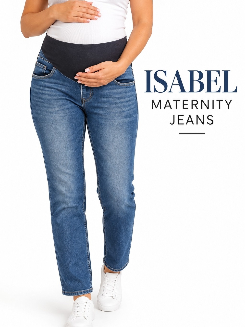 Maternity Jeans - Blue Stretch Denim